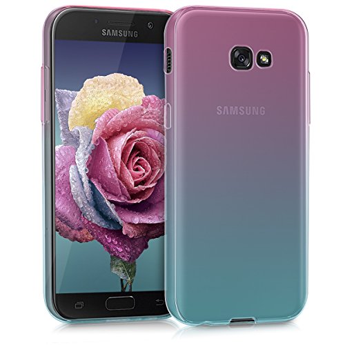kwmobile Case kompatibel mit Samsung Galaxy A5 (2017) - Hülle Handy - Handyhülle Zwei Farben Pink Blau Transparent von kwmobile