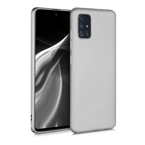 kwmobile Case kompatibel mit Samsung Galaxy A51 Hülle - Schutzhülle aus Silikon metallisch schimmernd - Handyhülle Metallic Silber von kwmobile
