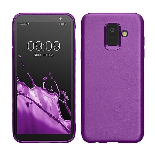 kwmobile Case kompatibel mit Samsung Galaxy A6 (2018) Hülle - Schutzhülle aus Silikon metallisch schimmernd - Handyhülle Metallic Violett von kwmobile