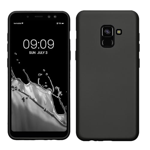 kwmobile Case kompatibel mit Samsung Galaxy A8 (2018) Hülle - Schutzhülle aus Silikon metallisch schimmernd - Handyhülle Metallic Grau von kwmobile