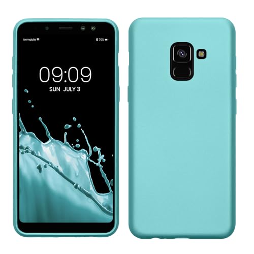 kwmobile Case kompatibel mit Samsung Galaxy A8 (2018) Hülle - Schutzhülle aus Silikon metallisch schimmernd - Handyhülle Metallic Mintgrün von kwmobile
