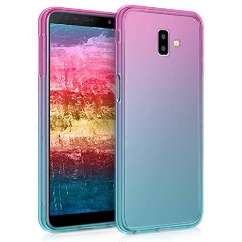kwmobile Case kompatibel mit Samsung Galaxy J6+ / J6 Plus DUOS - Hülle Handy - Handyhülle Zwei Farben Pink Blau Transparent von kwmobile