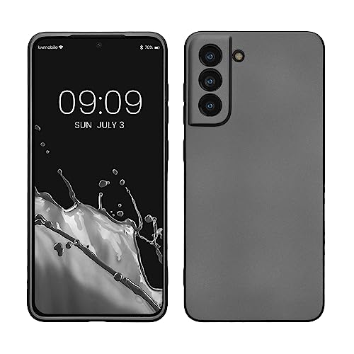 kwmobile Case kompatibel mit Samsung Galaxy S21 FE Hülle - Schutzhülle aus Silikon metallisch schimmernd - Handyhülle Metallic Grau von kwmobile
