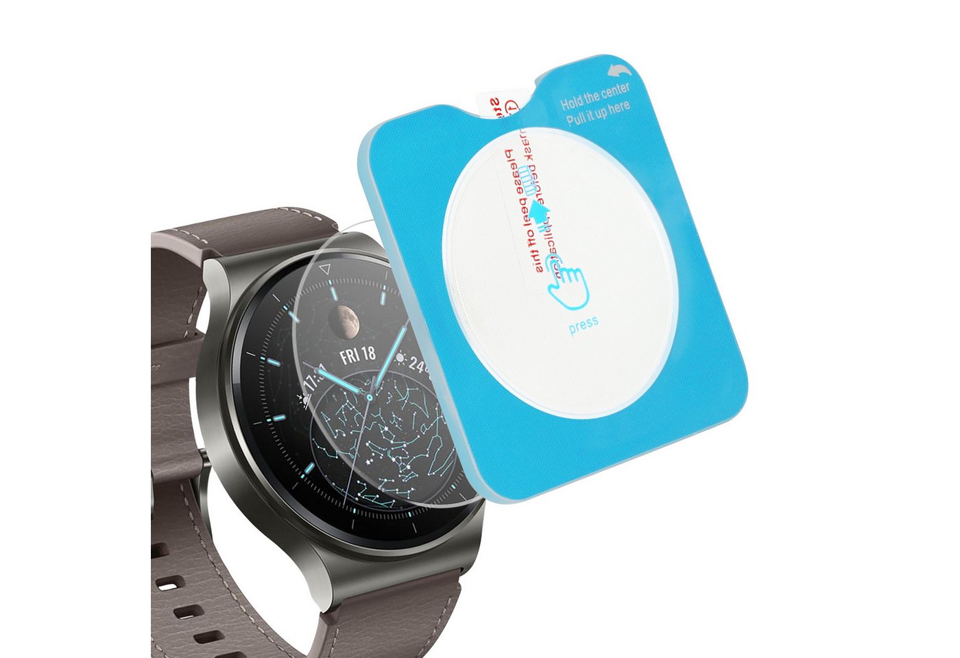 kwmobile Displayschutzfolie 2x Schutzglas für Huawei Watch GT 2 Pro Glas Folie, 2 Stück, Smartwatch Displayschutz für Fitness Tracker Transparent von kwmobile