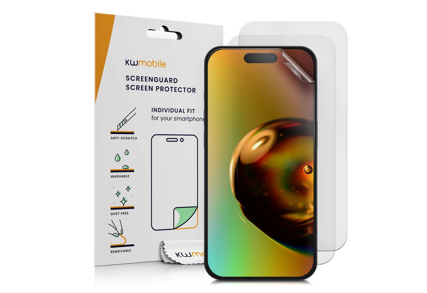 kwmobile Displayschutzfolie 3x Folie matt für Apple iPhone 15, 3 Stück, Schutzfolie Anti-Fingerabdruck Displayschutz Displayfolie entspiegelt kwmobile Displayschutzfolie 3x Folie matt für Apple iPhone 15, 3 Stück, Schutzfolie Anti-Fingerabdruck Displayschutz Displayfolie entspiegelt von kwmobile