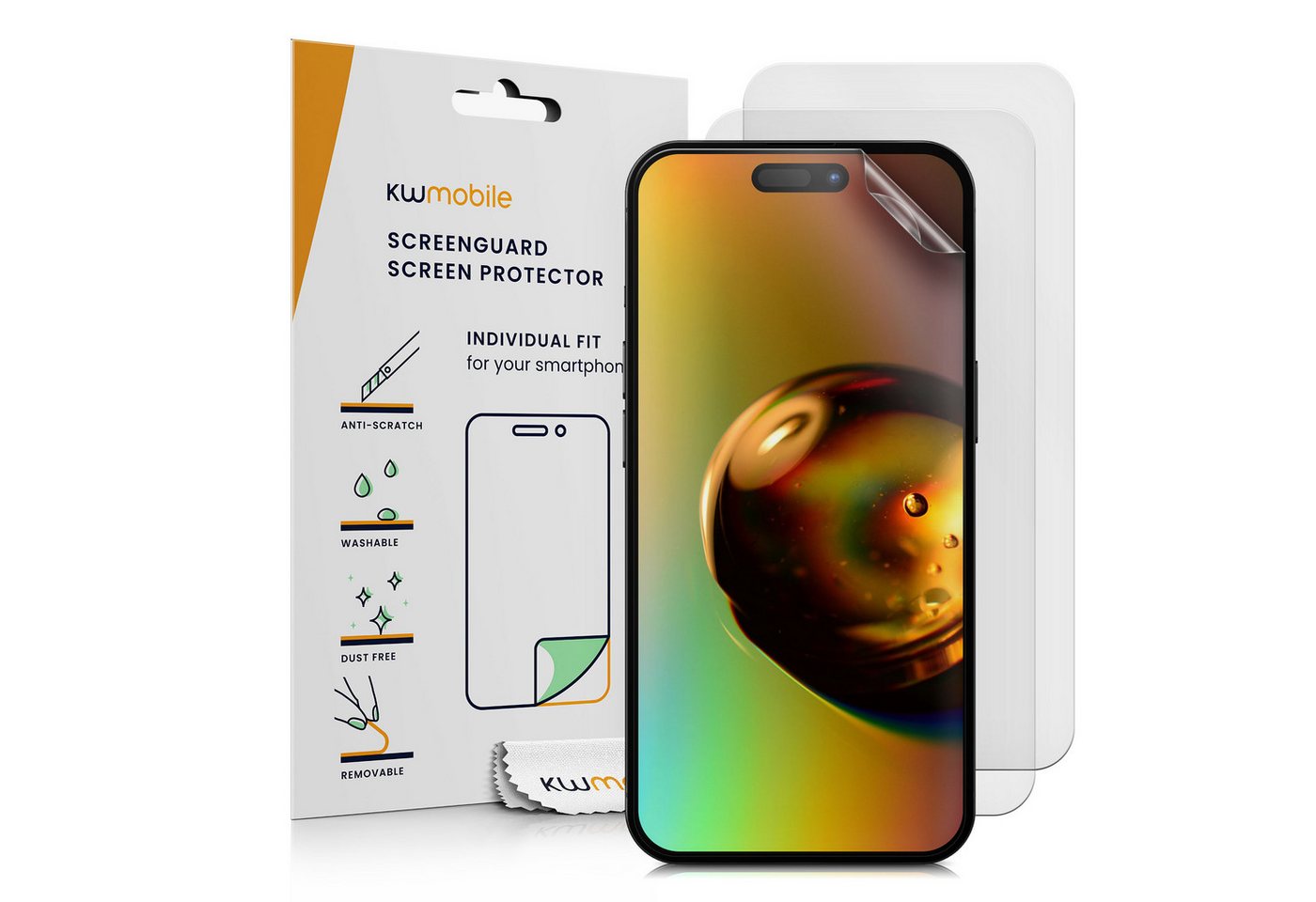 kwmobile Displayschutzfolie 3x Folie matt für Apple iPhone 16, 3 Stück, Schutzfolie Anti-Fingerabdruck Displayschutz Displayfolie entspiegelt kwmobile Displayschutzfolie 3x Folie matt für Apple iPhone 16, 3 Stück, Schutzfolie Anti-Fingerabdruck Displayschutz Displayfolie entspiegelt von kwmobile