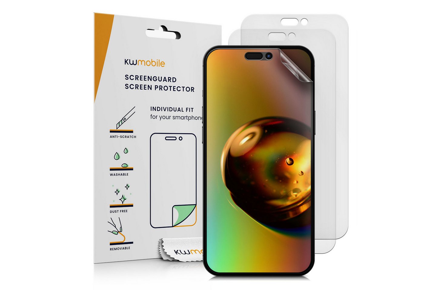 kwmobile Displayschutzfolie 3x Folie matt für Apple iPhone 16 Plus, 3 Stück, Schutzfolie Anti-Fingerabdruck Displayschutz Displayfolie entspiegelt kwmobile Displayschutzfolie 3x Folie matt für Apple iPhone 16 Plus, 3 Stück, Schutzfolie Anti-Fingerabdruck Displayschutz Displayfolie entspiegelt von kwmobile
