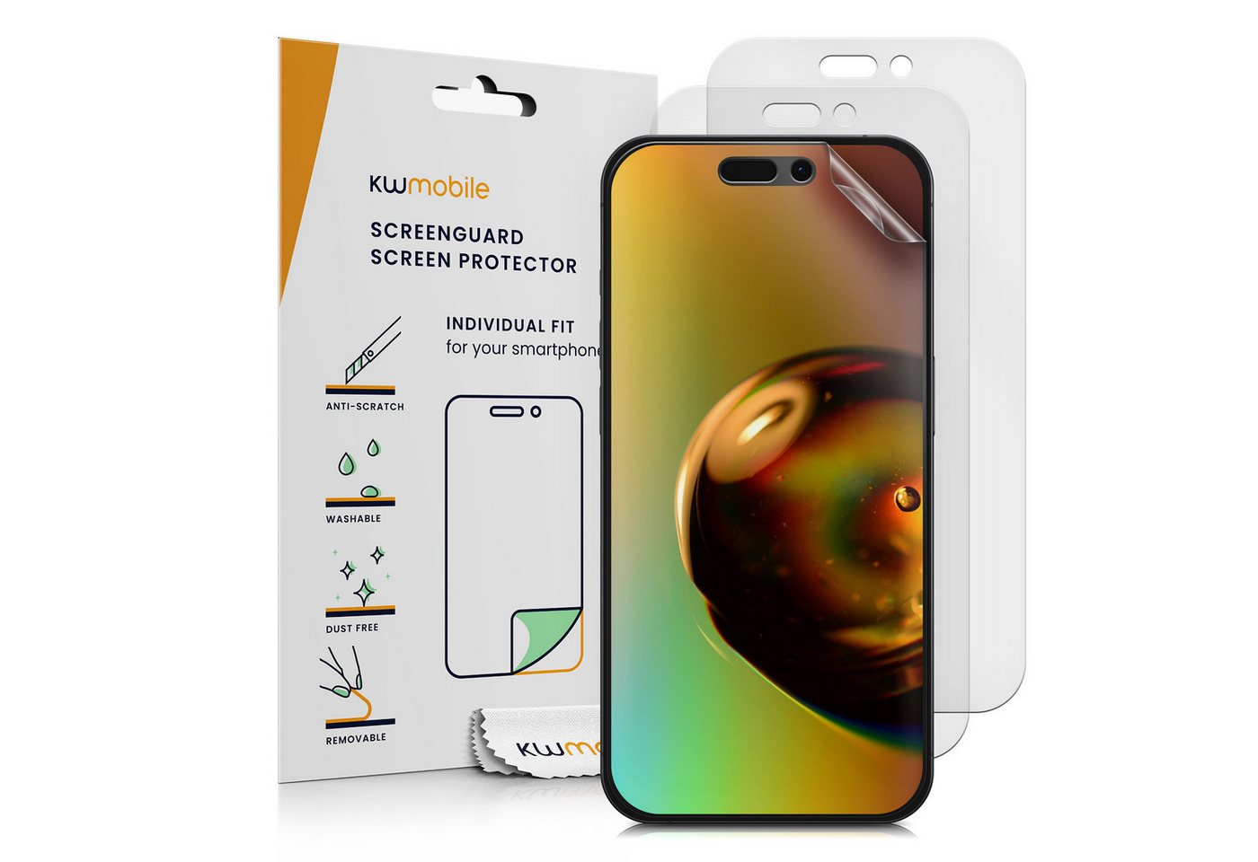 kwmobile Displayschutzfolie 3x Folie matt für Apple iPhone 16 Pro, 3 Stück, Schutzfolie Anti-Fingerabdruck Displayschutz Displayfolie entspiegelt kwmobile Displayschutzfolie 3x Folie matt für Apple iPhone 16 Pro, 3 Stück, Schutzfolie Anti-Fingerabdruck Displayschutz Displayfolie entspiegelt von kwmobile