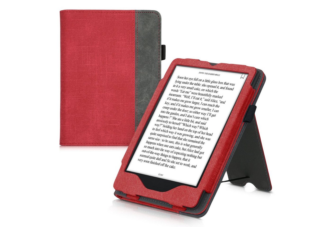 kwmobile E-Reader-Hülle Flip Schutzhülle für Amazon Kindle Paperwhite 11. Generation 2021, Handschlaufe - Cover Wildleder-Optik von kwmobile