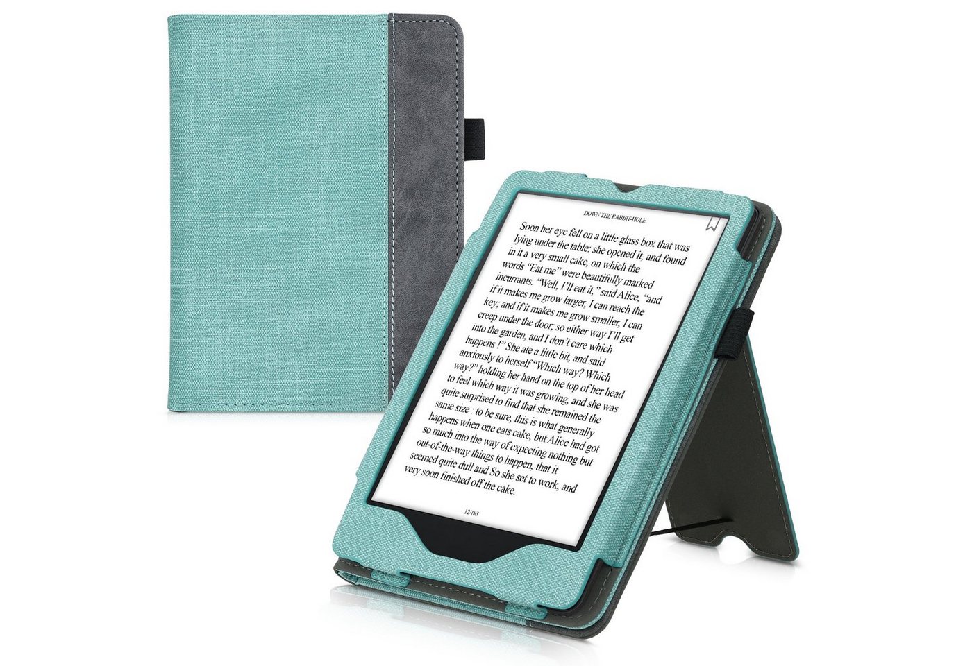 kwmobile E-Reader-Hülle Flip Schutzhülle für Amazon Kindle Paperwhite 11. Generation 2021, Handschlaufe - Cover Wildleder-Optik von kwmobile