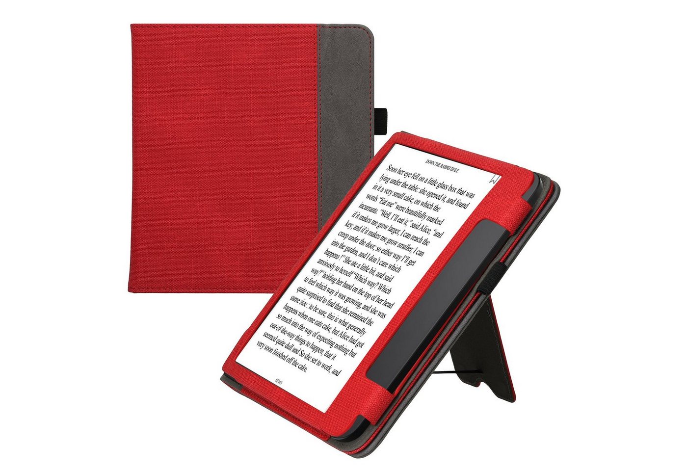kwmobile E-Reader-Hülle Flip Schutzhülle für Tolino Epos 3, Handschlaufe - Cover Wildleder-Optik von kwmobile