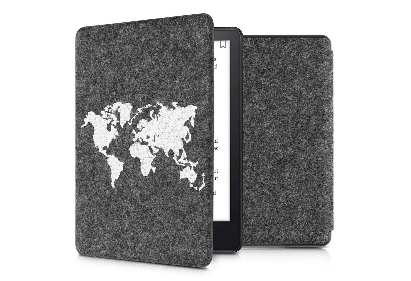 kwmobile E-Reader-Hülle Hülle für Amazon Kindle Paperwhite 11. Generation 2021, Filz Stoff eReader Schutzhülle - Flip Cover Case von kwmobile