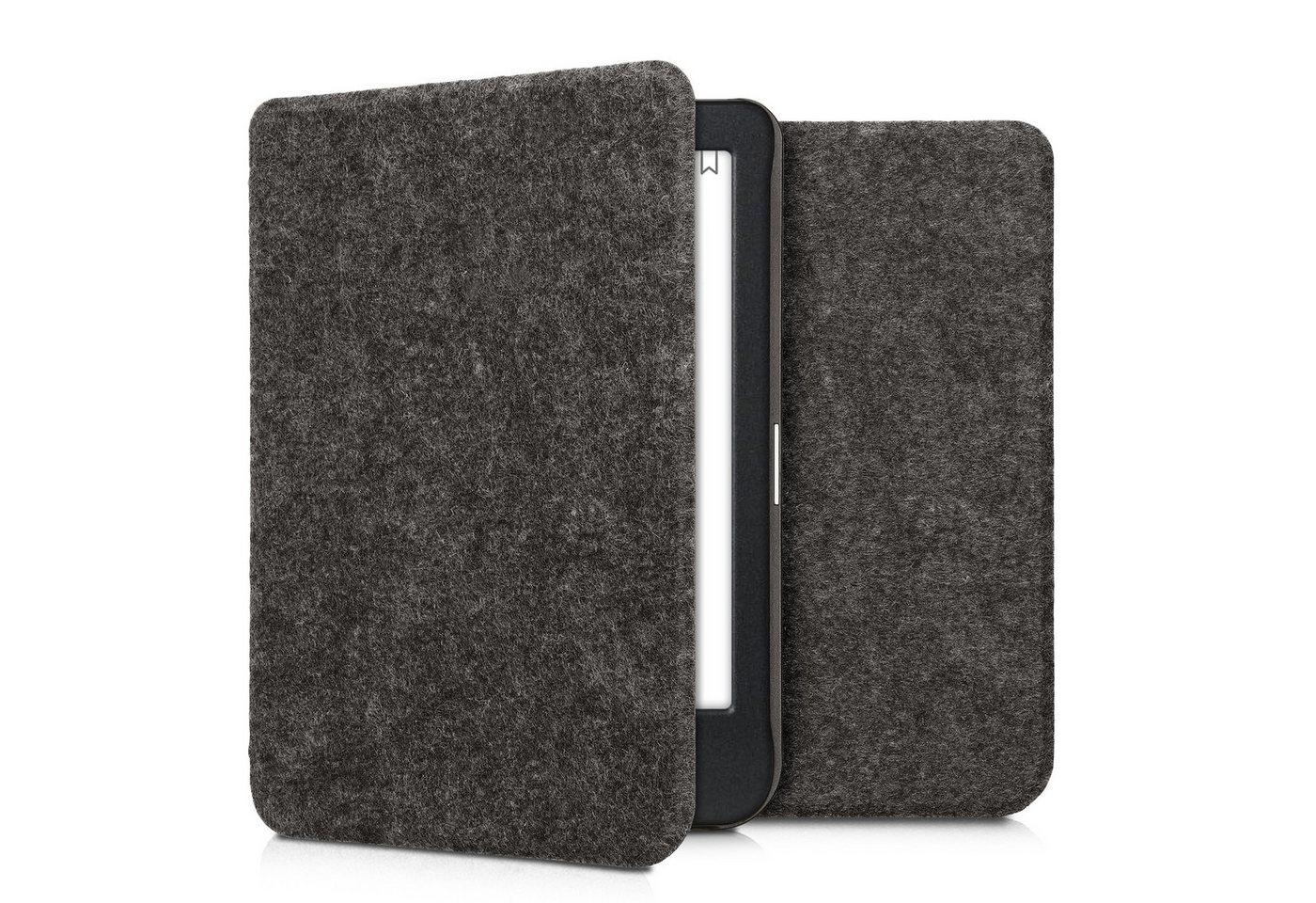 kwmobile E-Reader-Hülle Hülle für Kobo Clara BW / Clara Colour / Tolino Shine (5) / Shine, Filz Stoff eReader Schutzhülle - Flip Cover Case von kwmobile