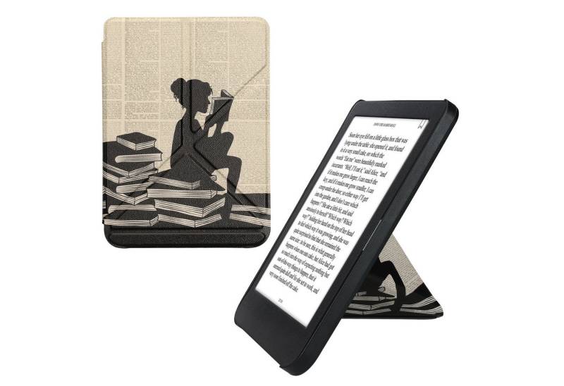 kwmobile E-Reader-Hülle Hülle für Kobo Clara BW / Clara Colour / Tolino Shine (5) / Shine, Kunstleder eReader Schutzhülle - Flip Cover Case von kwmobile