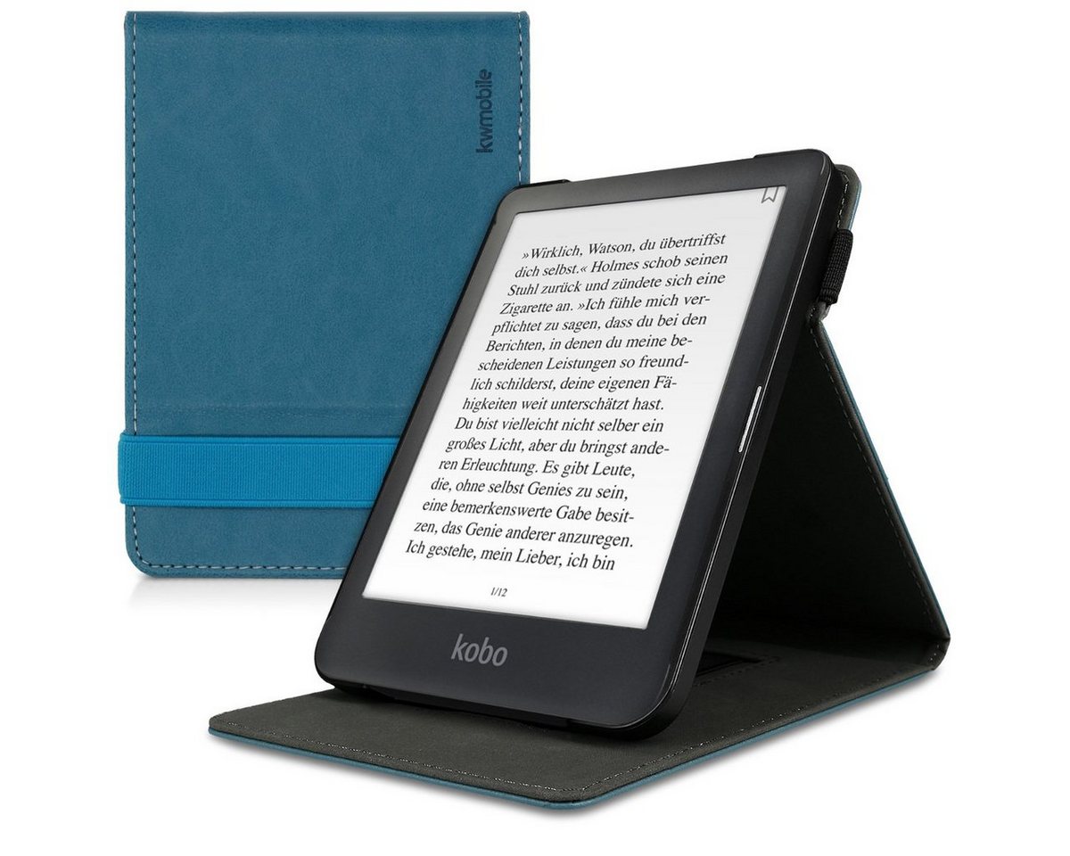 kwmobile E-Reader-Hülle Hülle für Kobo Clara HD, Schlaufe Ständer - e-Reader Schutzhülle - Flip Cover Case von kwmobile