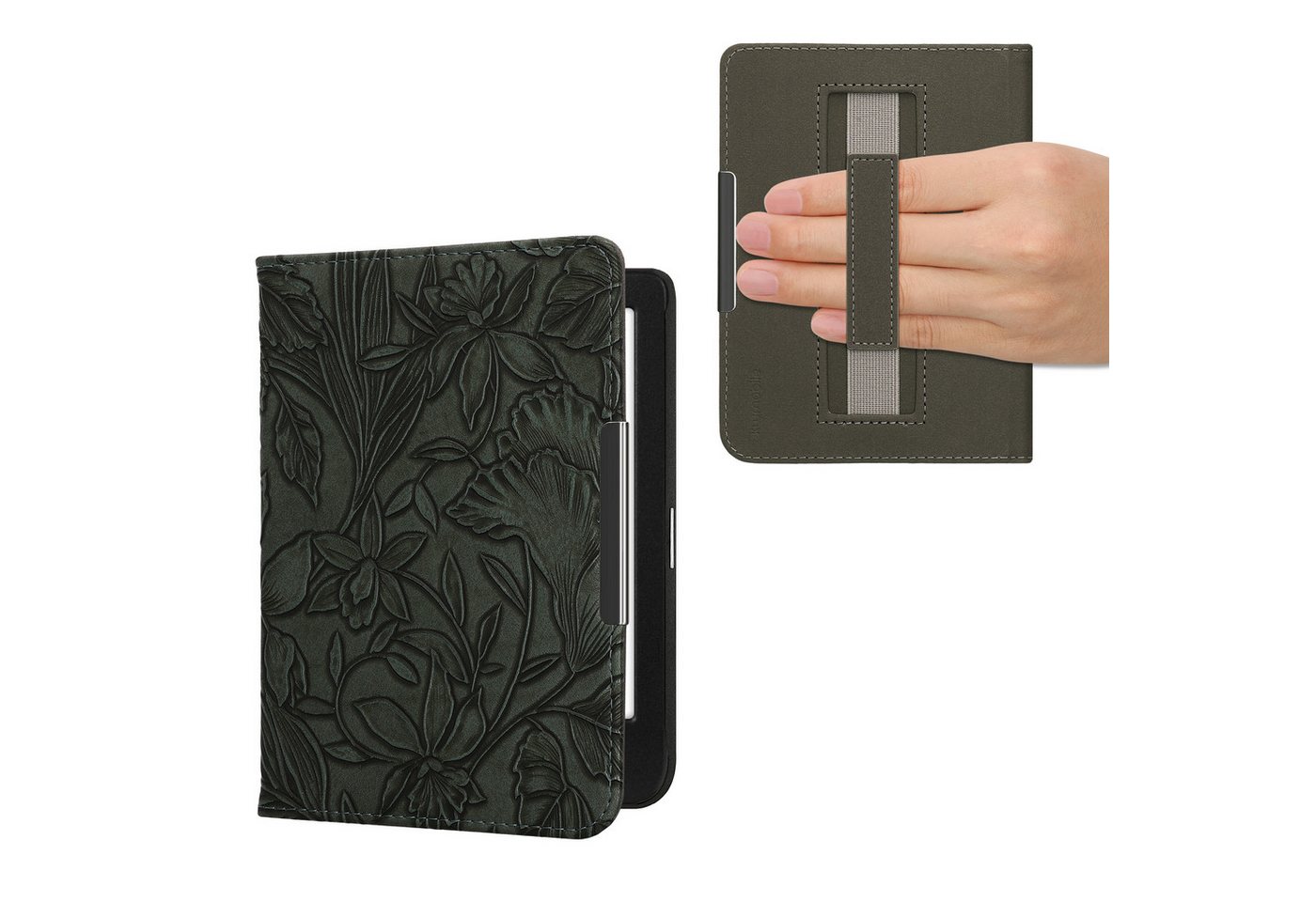 kwmobile E-Reader-Hülle Klapphülle für Kobo Clara BW / Clara Colour / Tolino Shine (5) / Shine, Hülle eReader mit Handschlaufe von kwmobile
