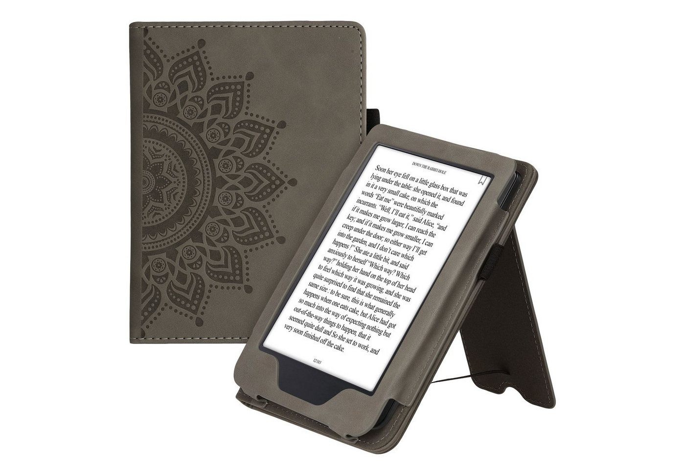 kwmobile E-Reader-Hülle Schutzhülle für Kobo Clara 2E / Tolino Shine 4, Handschlaufe - Cover Aufgehende Sonne Design von kwmobile