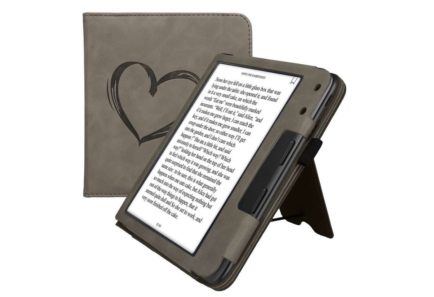 kwmobile E-Reader-Hülle Schutzhülle für Kobo Kobo Libra Colour / Tolino Vision Color, Handschlaufe - Cover Herz Brush Design kwmobile E-Reader-Hülle Schutzhülle für Kobo Kobo Libra Colour / Tolino Vision Color, Handschlaufe - Cover Herz Brush Design von kwmobile