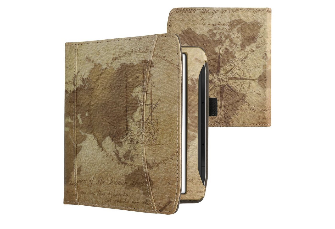 kwmobile E-Reader-Hülle Schutzhülle für Pocketbook Era / Era Color, Vorderfach Handschlaufe - Travel Vintage Design kwmobile E-Reader-Hülle Schutzhülle für Pocketbook Era / Era Color, Vorderfach Handschlaufe - Travel Vintage Design von kwmobile