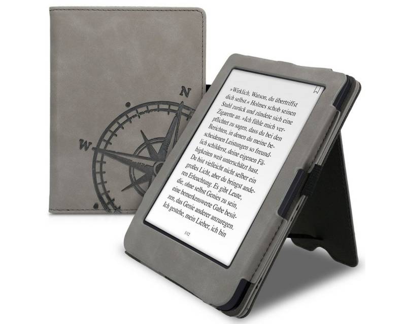 kwmobile E-Reader-Hülle Schutzhülle für Tolino Shine 3, Handschlaufe - Cover Kompass Vintage Design von kwmobile