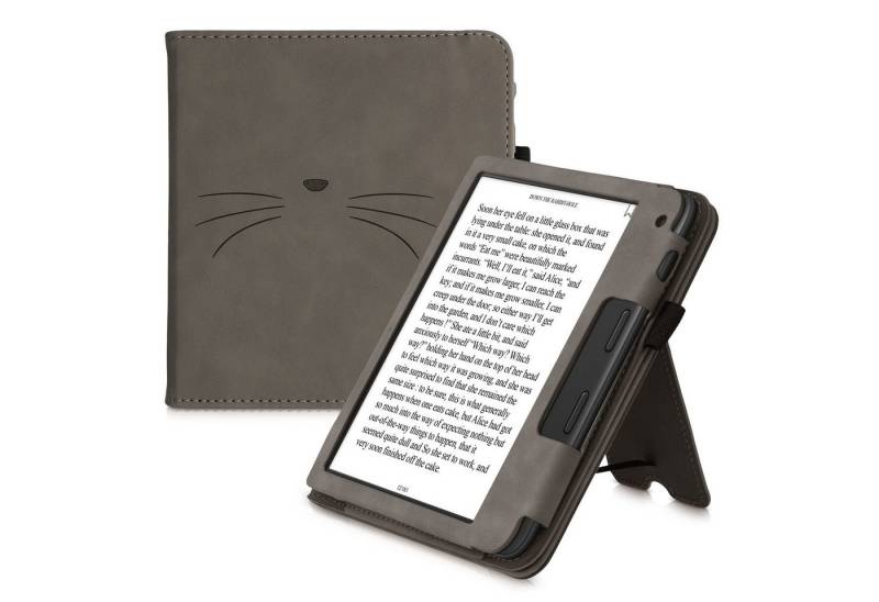 kwmobile E-Reader-Hülle Schutzhülle für Tolino Vision 6, Handschlaufe - Cover Katze Miau Design von kwmobile