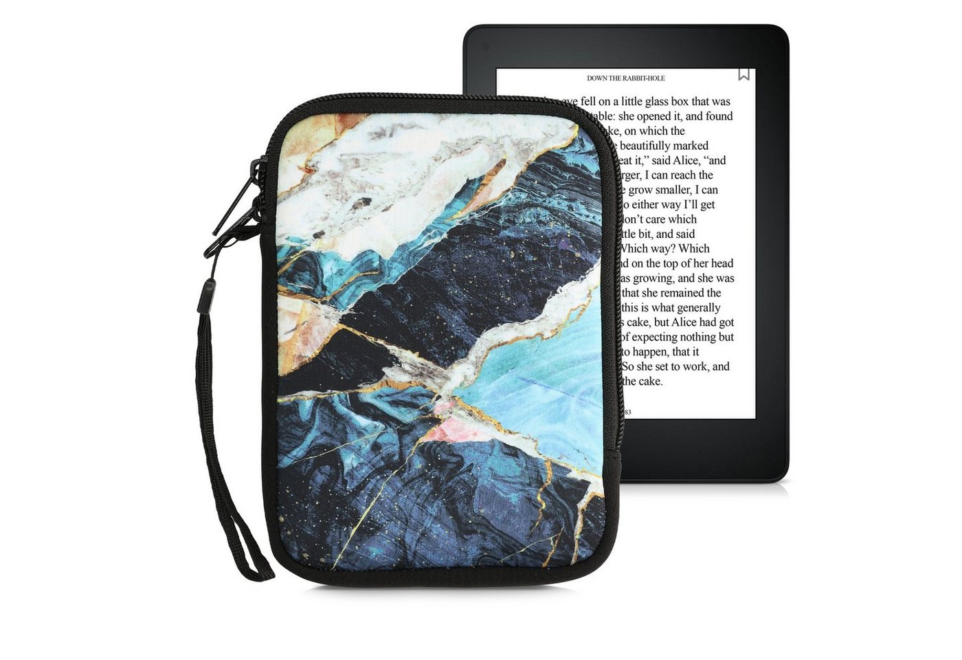 kwmobile E-Reader-Hülle Tasche für eReader, Neopren Hülle Schutzhülle Marmor Design - 17 x 12 x 2 cm Innenmaße von kwmobile