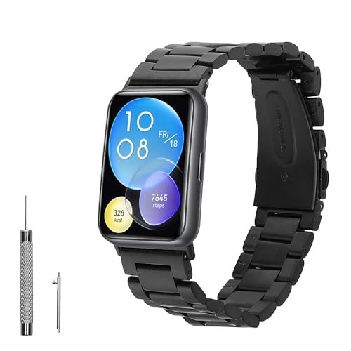 kwmobile Edelstahl Uhrenarmband kompatibel mit Huawei Watch Fit 2 Ersatz Armband - Ersatzarmband für Smartwatch - 14-22 cm Innenmaße - Schwarz kwmobile Edelstahl Uhrenarmband kompatibel mit Huawei Watch Fit 2 Ersatz Armband - Ersatzarmband für Smartwatch - 14-22 cm Innenmaße - Schwarz von kwmobile