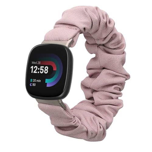 kwmobile Ersatz Armband kompatibel mit Fitbit Versa 4 / Sense 2 / Versa 3 / Sense - Smartwatch Scrunchie Haargummi Design Lavendel - Innenmaße 14-19 cm von kwmobile