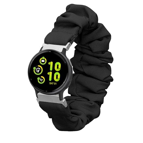 kwmobile Ersatz Armband kompatibel mit Garmin vivoactive 5 / Active 5 - Smartwatch Scrunchie Haargummi Design Schwarz - Innenmaße 14-19 cm von kwmobile