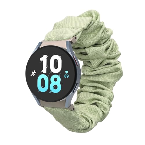 kwmobile Ersatz Armband kompatibel mit Samsung Galaxy Watch 4/5 / 6/7 / FE - Smartwatch Scrunchie Haargummi Design Pastellgrün - Innenmaße 14-19 cm von kwmobile