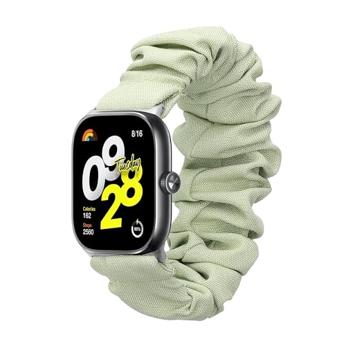 kwmobile Ersatz Armband kompatibel mit Xiaomi Redmi Watch 4 / Band 8 Pro - Smartwatch Scrunchie Haargummi Design Pastellgrün - Innenmaße 14-19 cm von kwmobile