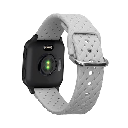kwmobile Ersatzarmband geflochten kompatibel mit Garmin Venu Sq 2 Music/Sq 2 Armband - geflochtenes Smartwatch Band aus Silikon - Grau von kwmobile