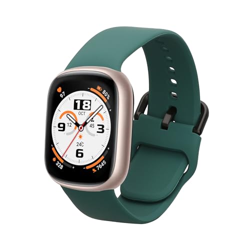 kwmobile Ersatzarmband kompatibel mit HONOR Watch 4 (TMA-L19) Armband - Fitnesstracker Band aus Silikon in Dunkelgrün von kwmobile