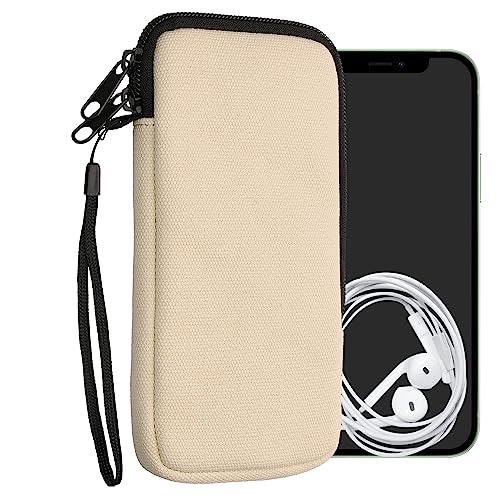 kwmobile Handy Tasche kompatibel mit Smartphones XXL - 7" Hülle - Canvas Handyhülle mit Mikrofaser Inlay in Creme - Handytasche mit 17,7 x 8,5 cm Innenmaße kwmobile Handy Tasche kompatibel mit Smartphones XXL - 7" Hülle - Canvas Handyhülle mit Mikrofaser Inlay in Creme - Handytasche mit 17,7 x 8,5 cm Innenmaße von kwmobile