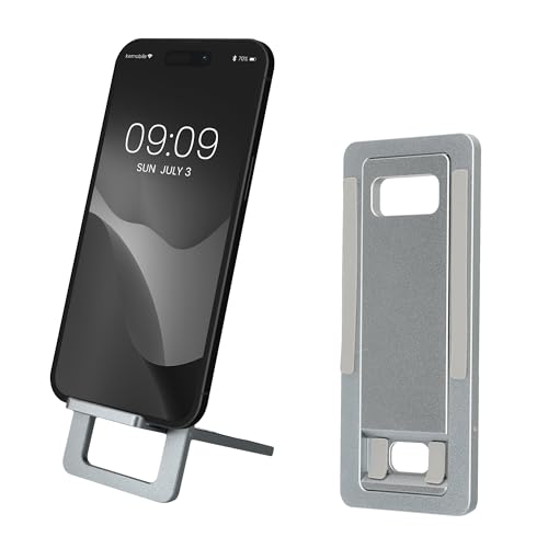 kwmobile Handyhalterung Tisch - Mobile Halterung - Handy Ständer faltbar tragbar - Handy Halter aus Aluminium - Phone Stand für Schreibtisch - Metallic Grau kwmobile Handyhalterung Tisch - Mobile Halterung - Handy Ständer faltbar tragbar - Handy Halter aus Aluminium - Phone Stand für Schreibtisch - Metallic Grau von kwmobile