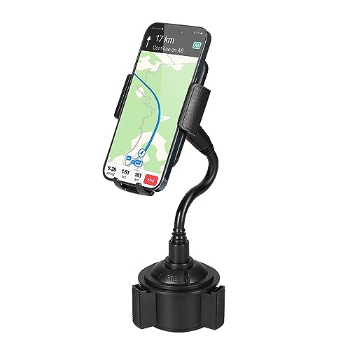 kwmobile Handyhalterung für Auto Getränkehalter - Handy Halterung mit Innenmaße - Smartphone Halterung für das Auto in Schwarz von kwmobile