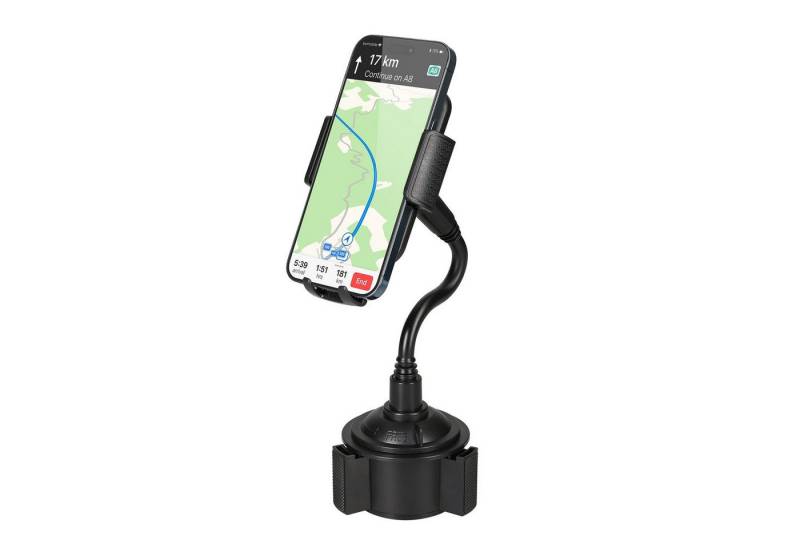 kwmobile Handyhalterung für Auto Getränkehalter Innenmaße Handy-Halterung, (1-tlg., Smartphone Halterung für das Auto in Schwarz) von kwmobile