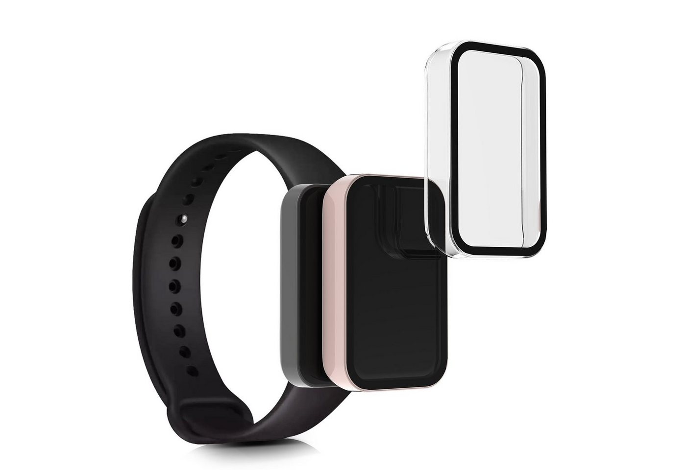 kwmobile Handyhülle 2x Hülle für Xiaomi Redmi Smart Band Pro, Fullbody Fitnesstracker Glas Cover Case Schutzhülle Set kwmobile Handyhülle 2x Hülle für Xiaomi Redmi Smart Band Pro, Fullbody Fitnesstracker Glas Cover Case Schutzhülle Set von kwmobile
