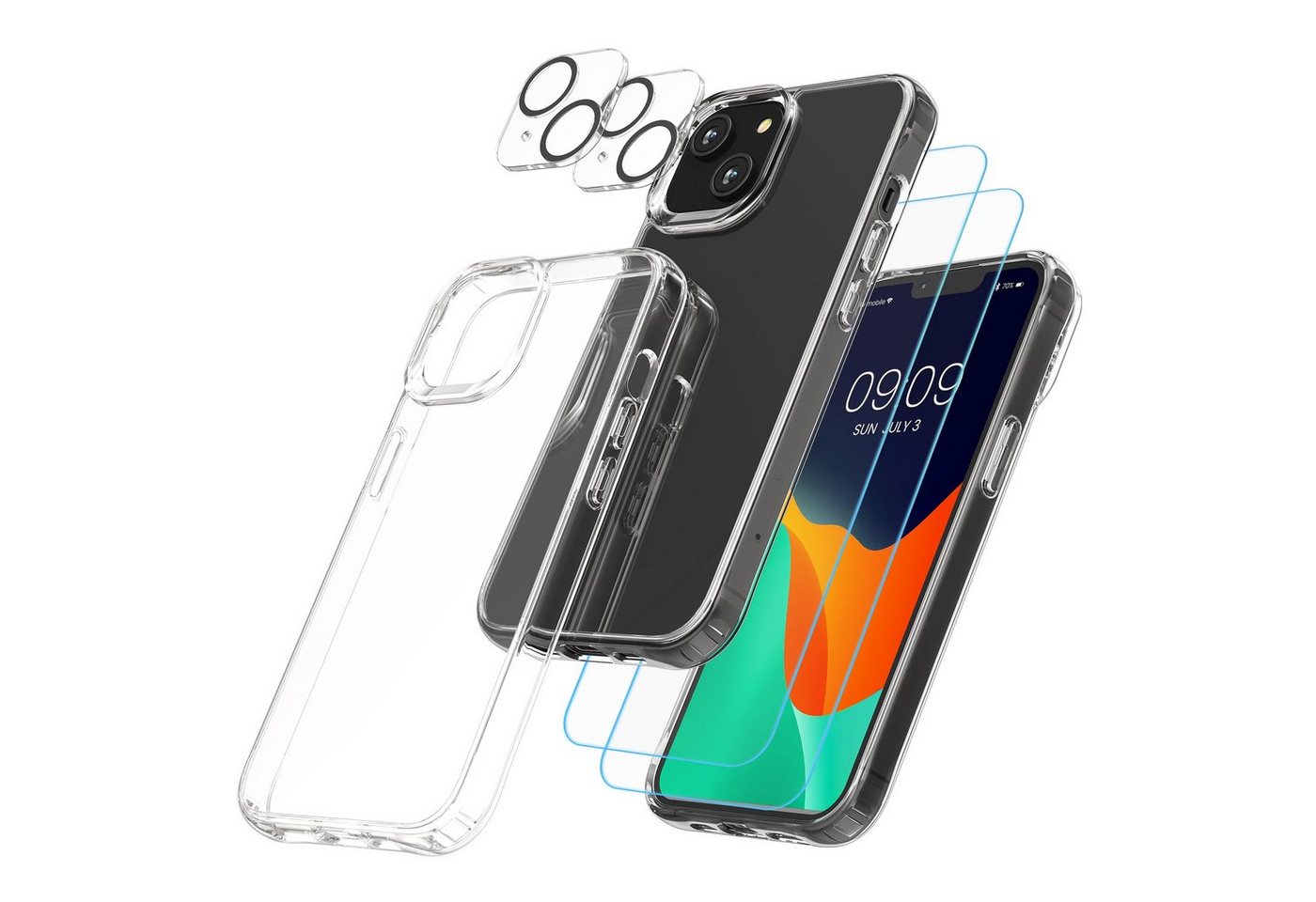 kwmobile Handyhülle 5in1 Set Handyhülle für Apple iPhone 13 mini Hülle, 1x stoßsichere Schutzhülle 2x Schutzglas Display 2x Kamerschutz Glas kwmobile Handyhülle 5in1 Set Handyhülle für Apple iPhone 13 mini Hülle, 1x stoßsichere Schutzhülle 2x Schutzglas Display 2x Kamerschutz Glas von kwmobile