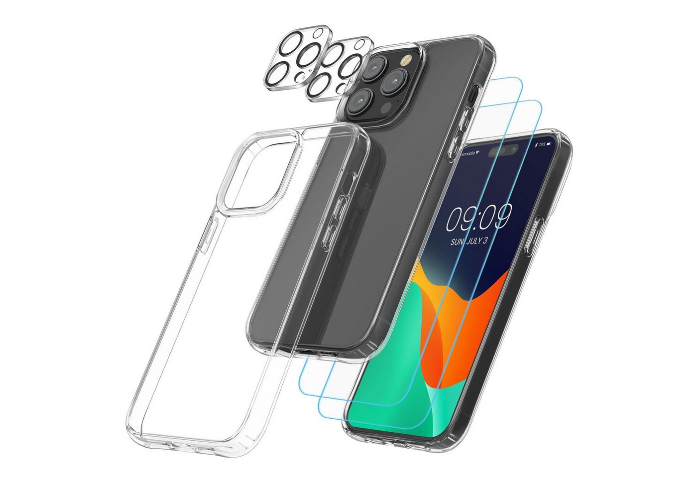 kwmobile Handyhülle 5in1 Set Handyhülle für Apple iPhone 14 Pro Max Hülle, 1x stoßsichere Schutzhülle 2x Schutzglas Display 2x Kamerschutz Glas kwmobile Handyhülle 5in1 Set Handyhülle für Apple iPhone 14 Pro Max Hülle, 1x stoßsichere Schutzhülle 2x Schutzglas Display 2x Kamerschutz Glas von kwmobile