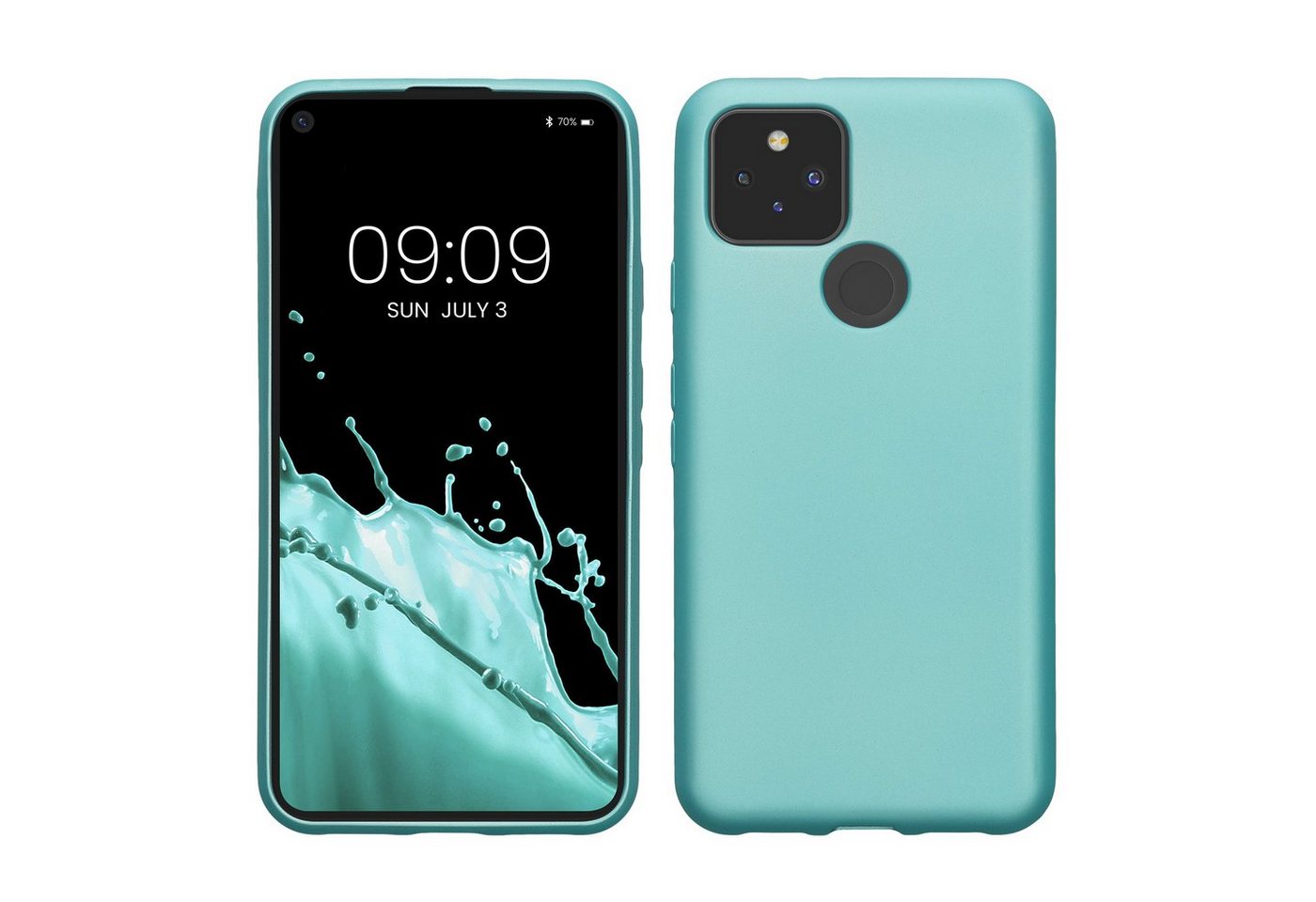 kwmobile Handyhülle Case für Google Pixel 5, Hülle Silikon metallisch schimmernd - Handyhülle Cover von kwmobile