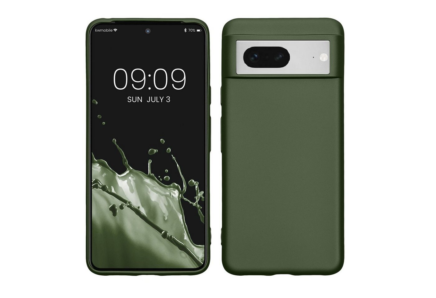 kwmobile Handyhülle Case für Google Pixel 8, Hülle Silikon metallisch schimmernd - Handyhülle Cover von kwmobile