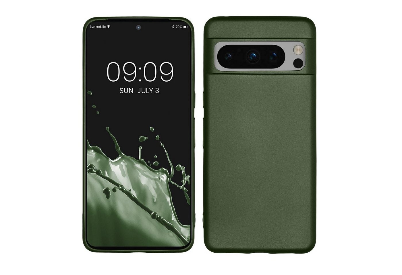 kwmobile Handyhülle Case für Google Pixel 8 Pro, Hülle Silikon metallisch schimmernd - Handyhülle Cover von kwmobile