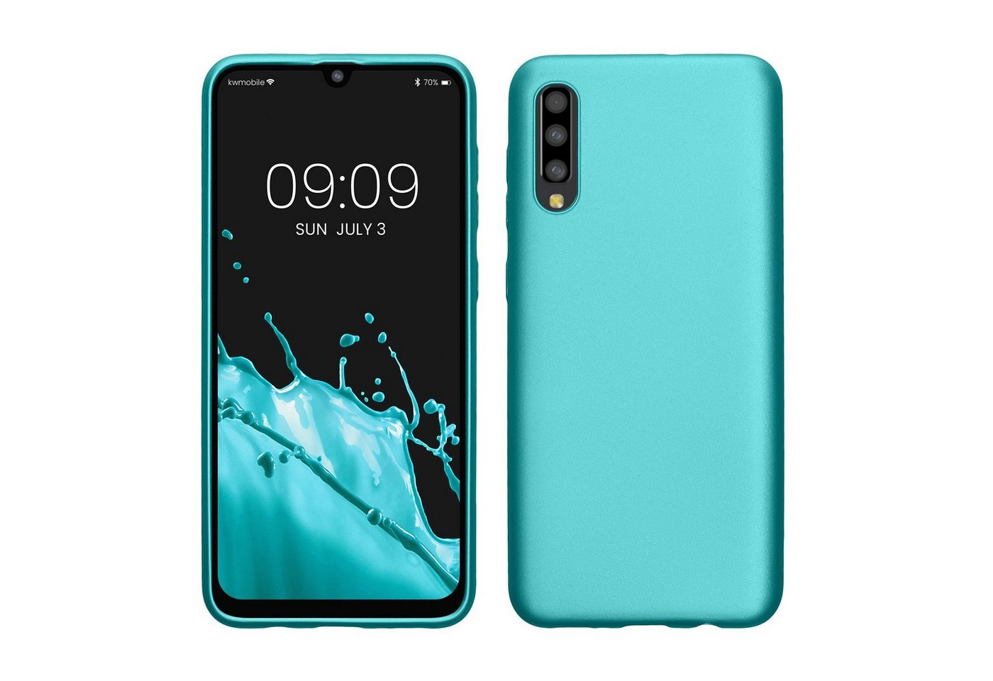 kwmobile Handyhülle Case für Samsung Galaxy A50, Hülle Silikon metallisch schimmernd - Handyhülle Cover von kwmobile