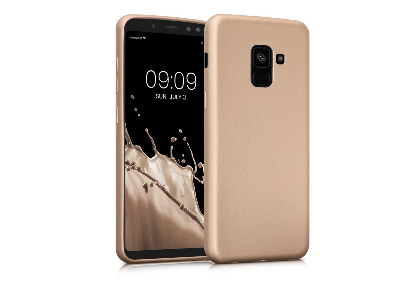 kwmobile Handyhülle Case für Samsung Galaxy A8 (2018), Hülle Silikon metallisch schimmernd - Handyhülle Cover von kwmobile