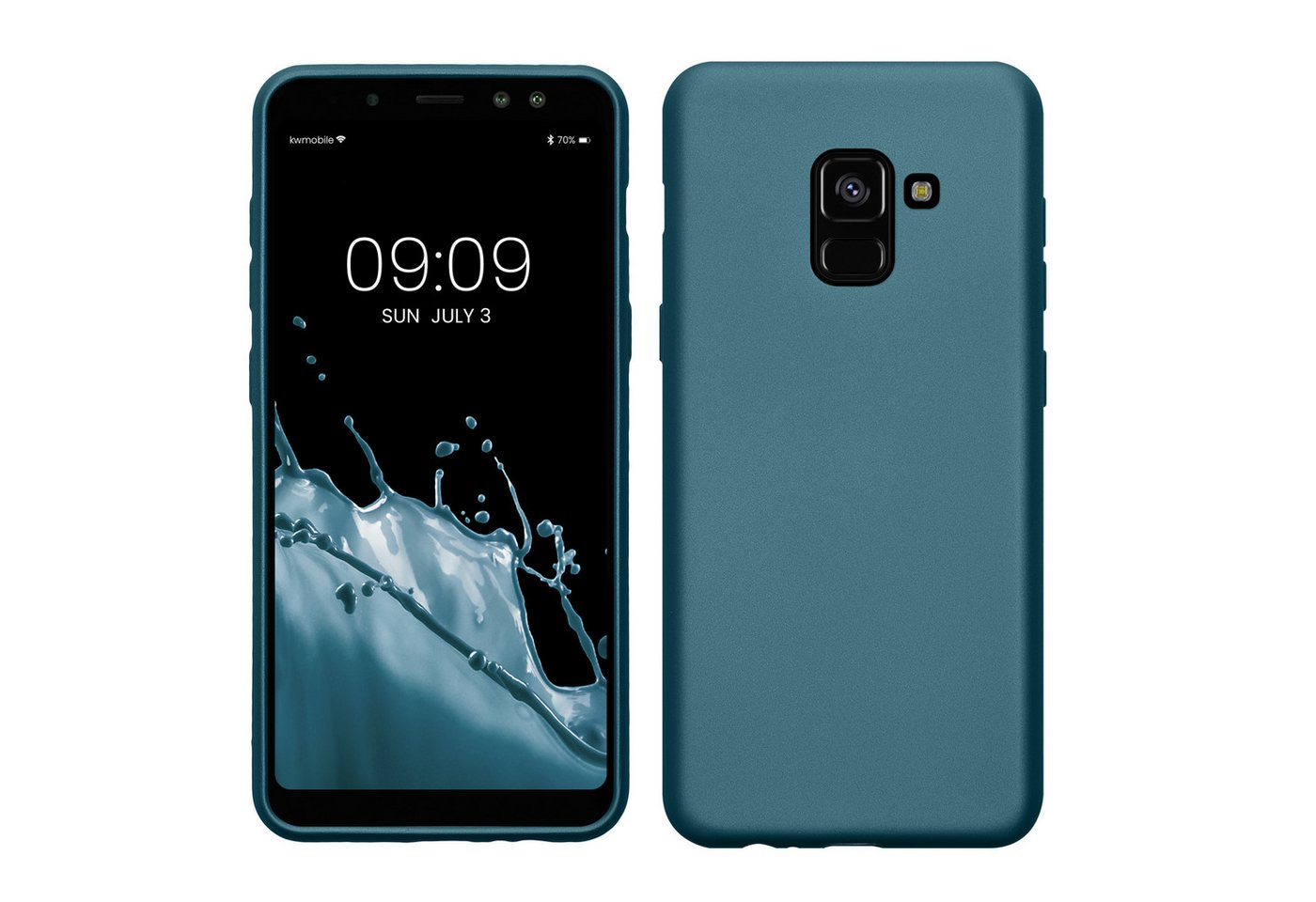 kwmobile Handyhülle Case für Samsung Galaxy A8 (2018), Hülle Silikon metallisch schimmernd - Handyhülle Cover von kwmobile