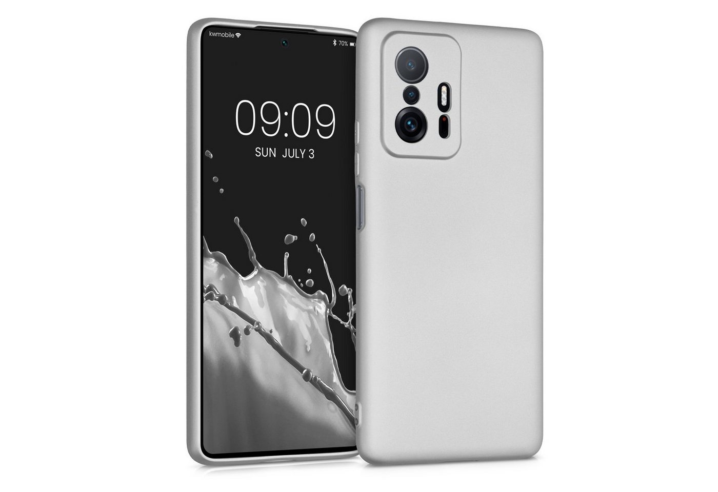 kwmobile Handyhülle Case für Xiaomi 11T / 11T Pro, Hülle Silikon metallisch schimmernd - Handyhülle Cover von kwmobile