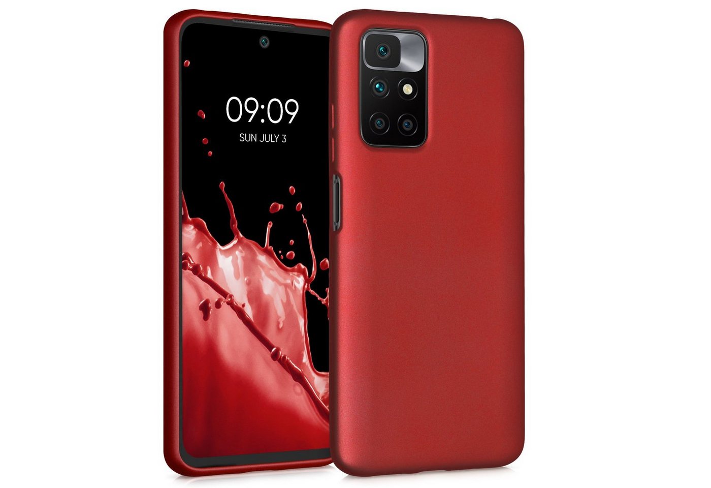 kwmobile Handyhülle Case für Xiaomi Redmi 10 (2021 / 2022), Hülle Silikon metallisch schimmernd - Handyhülle Cover von kwmobile
