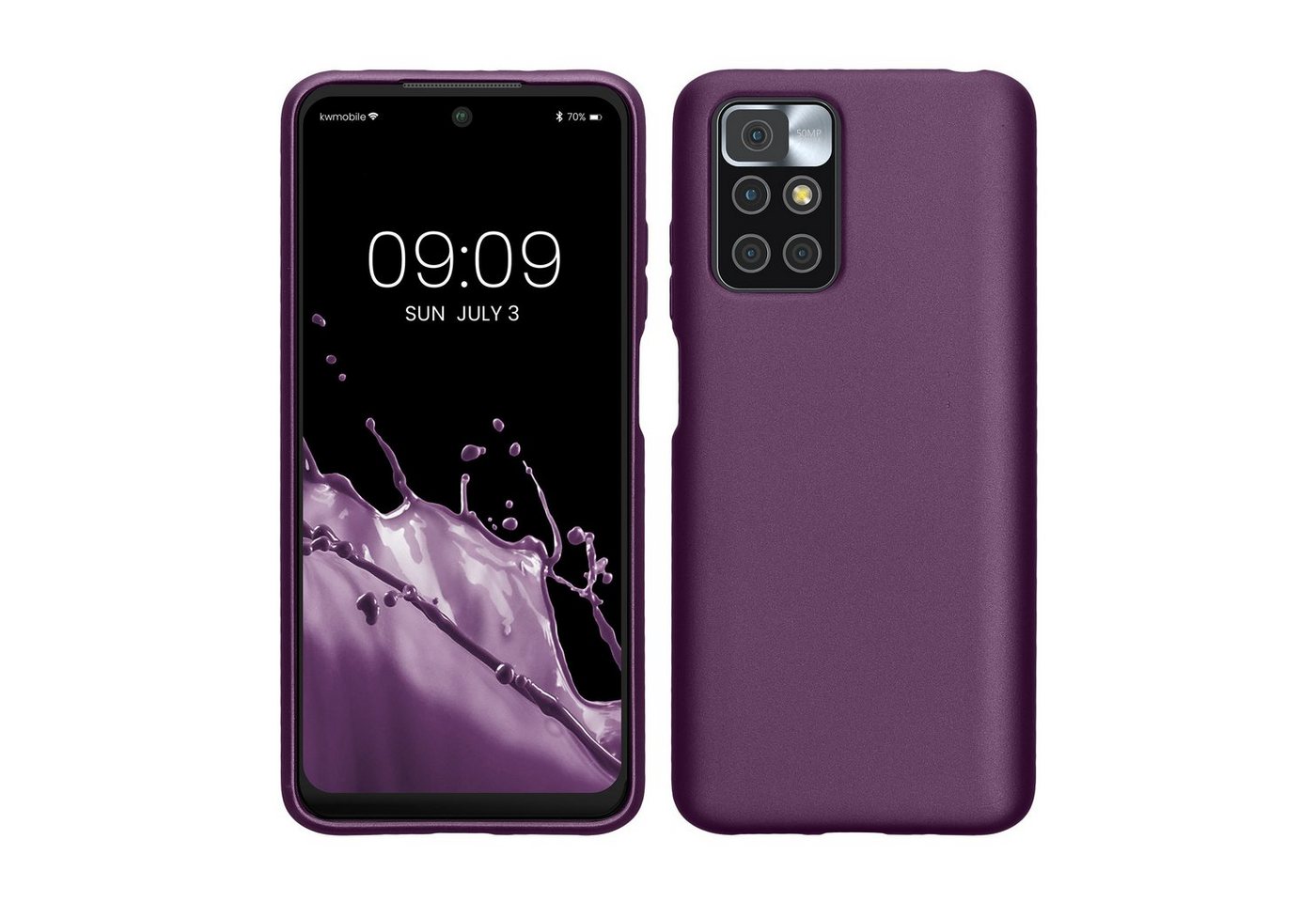 kwmobile Handyhülle Case für Xiaomi Redmi 10 (2021 / 2022), Hülle Silikon metallisch schimmernd - Handyhülle Cover von kwmobile