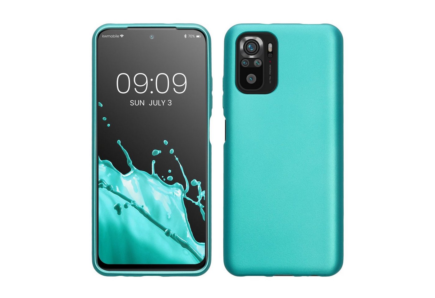 kwmobile Handyhülle Case für Xiaomi Redmi Note 10 / Note 10S, Hülle Silikon metallisch schimmernd - Handyhülle Cover von kwmobile